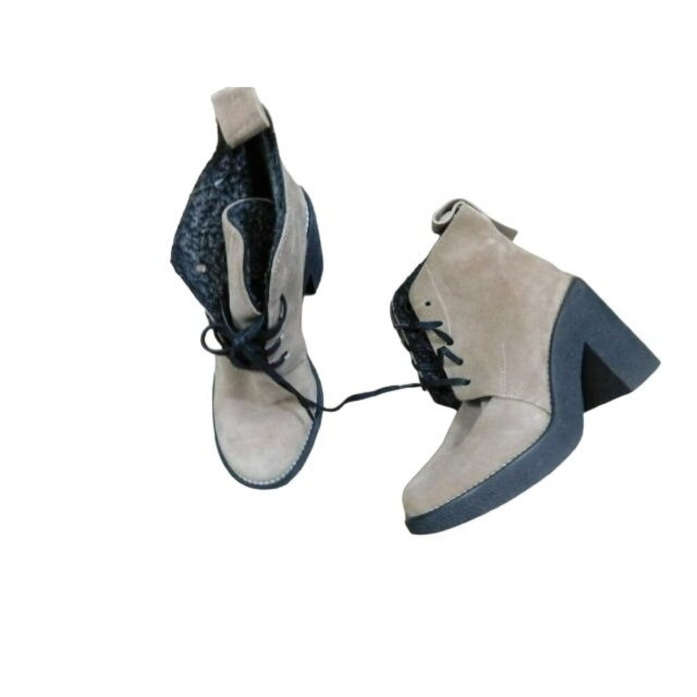 Jil Sander Size 35 / 4.5-5 Designer Heeled Lace Up Suede Warm Boots